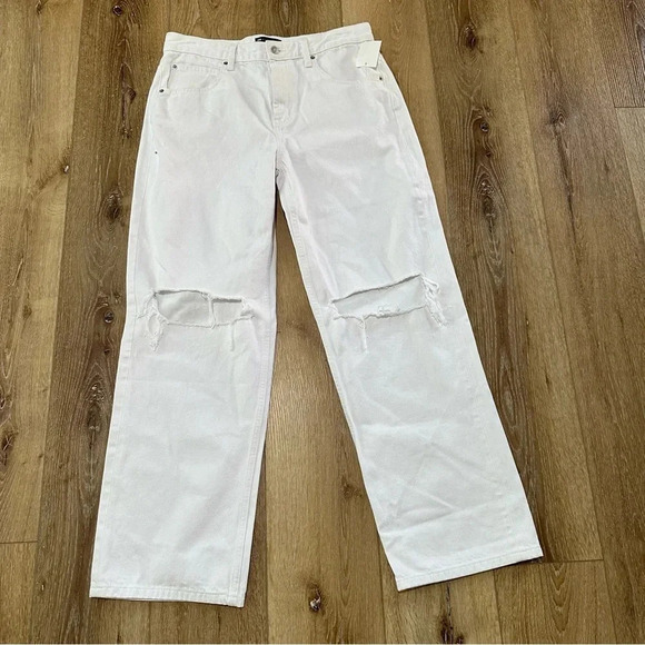 ASOS Design Women’s White Distressed Wide Leg Denim Jeans Size 28 NWT - Picture 2 of 8